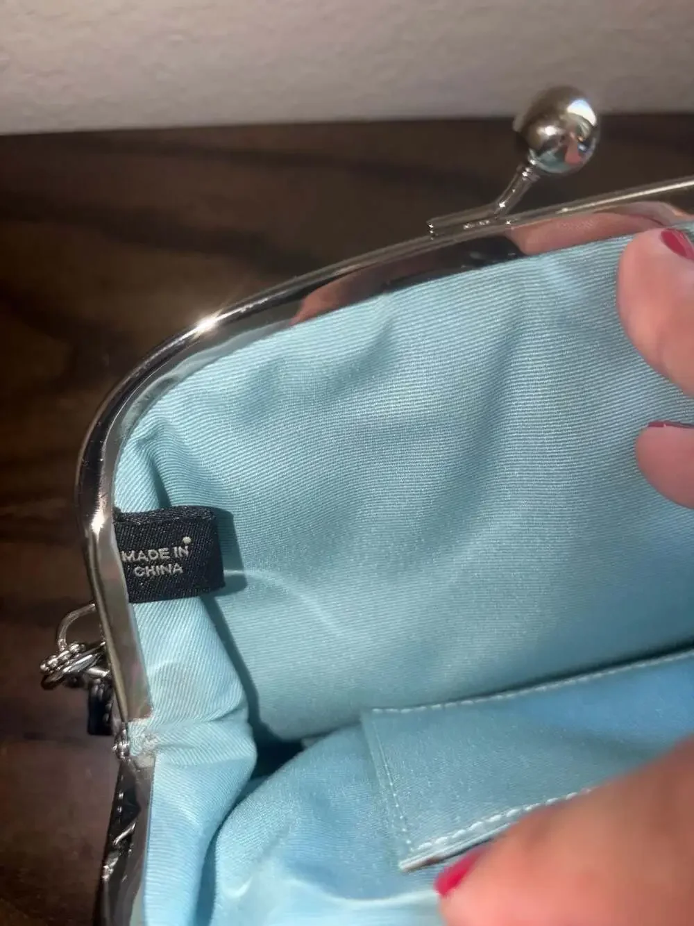 Coach Snakeskin Embossed Leather Kisslock Wristlet